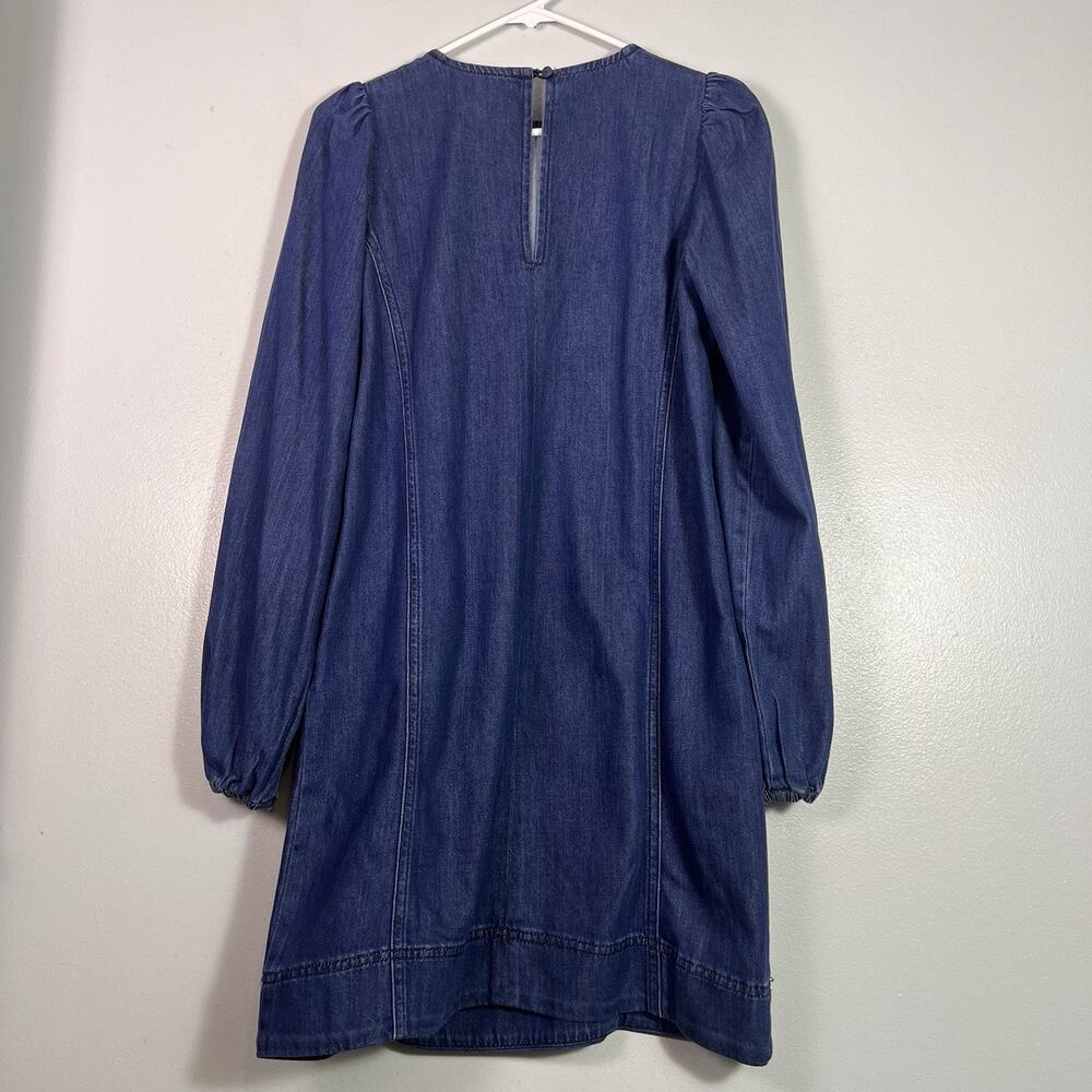 Boden denim Dress Sz 6 Blouson Shift Tencel Chambray Long Sleeve Babaydoll Sprin - Picture 10 of 14